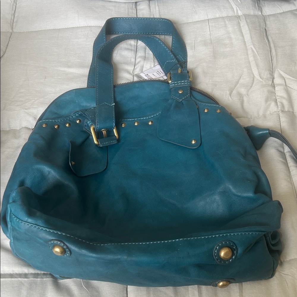 Marc By Marc Jacobs Teal Shoulder Bag with Gold Accents